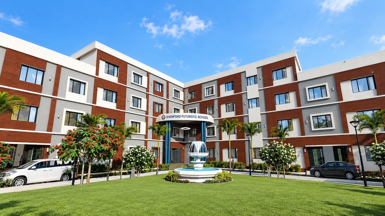 The Shemford Futuristic School campus in Katwa